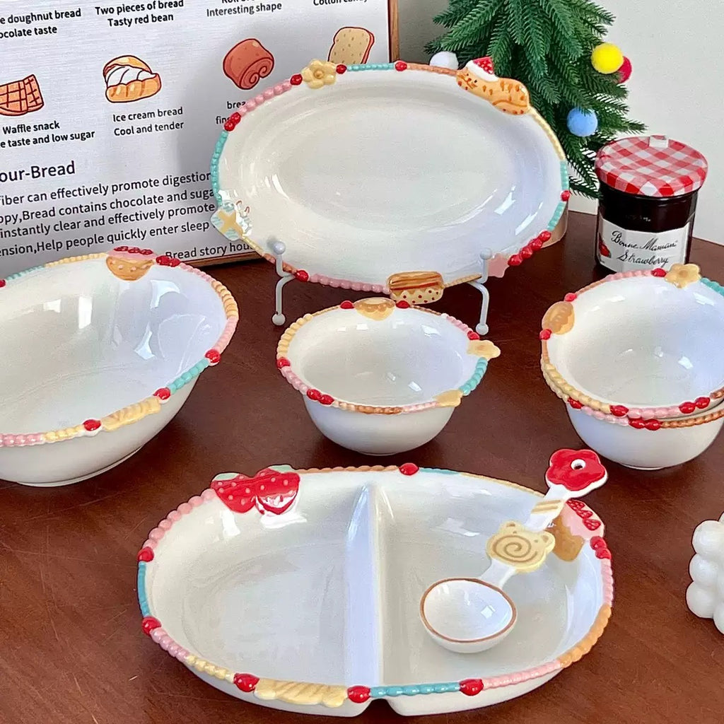 Ciotola in ceramica a forma di gattino colorato