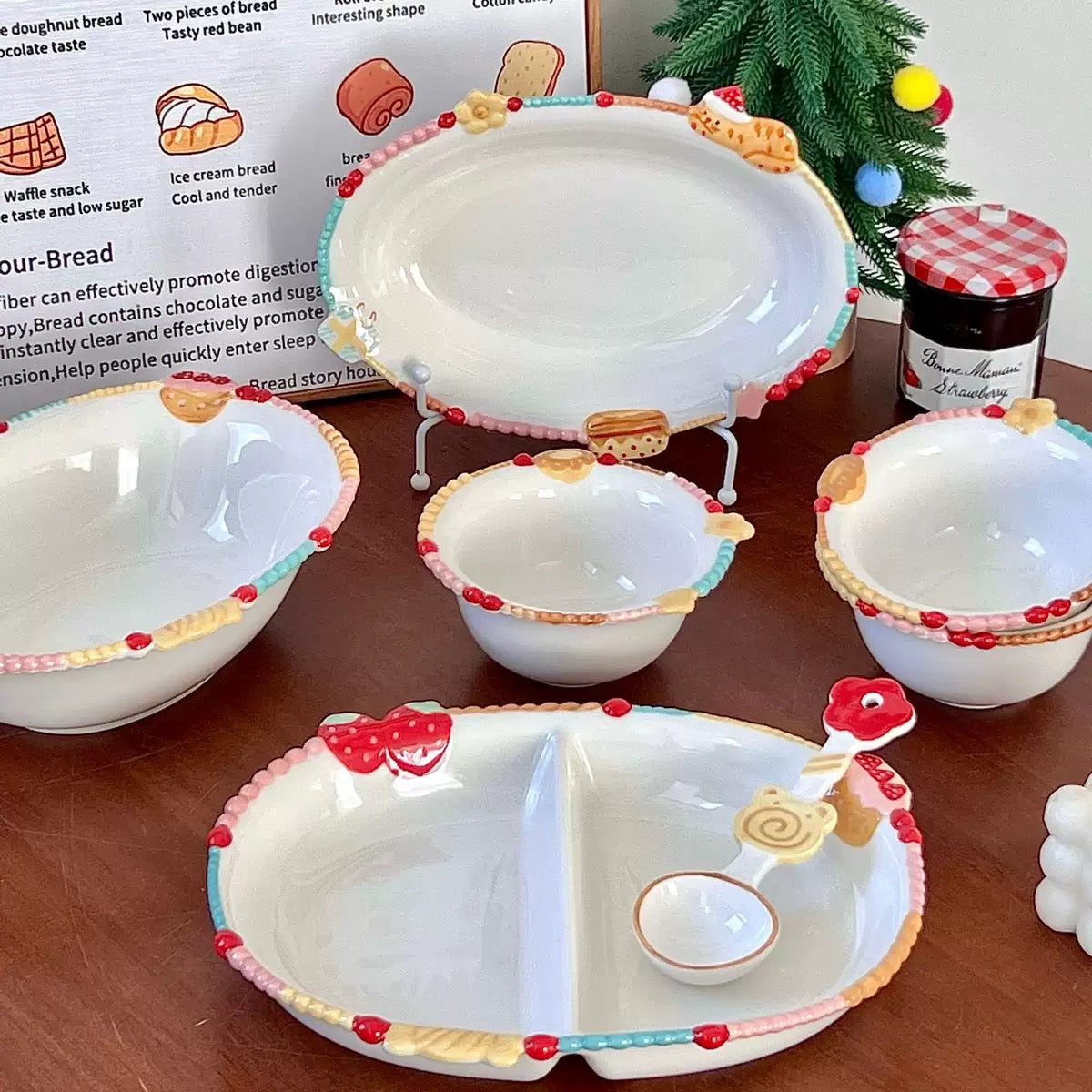 Ciotola in ceramica a forma di gattino colorato