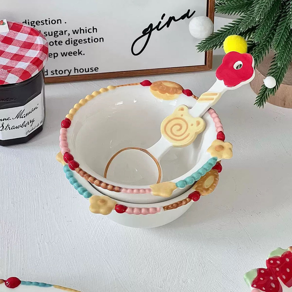 Ciotola in ceramica a forma di gattino colorato