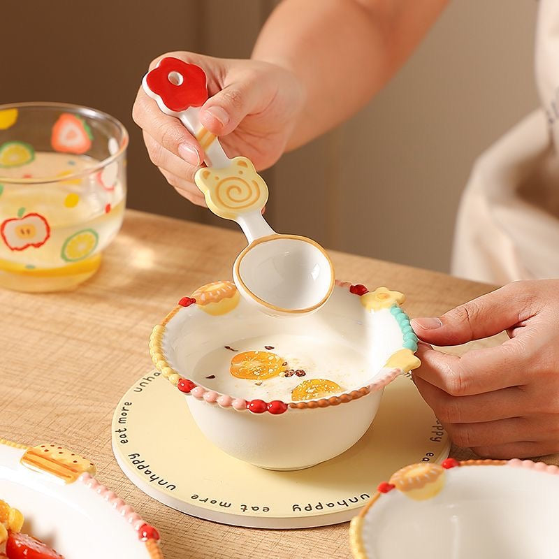 Ciotola in ceramica a forma di gattino colorato